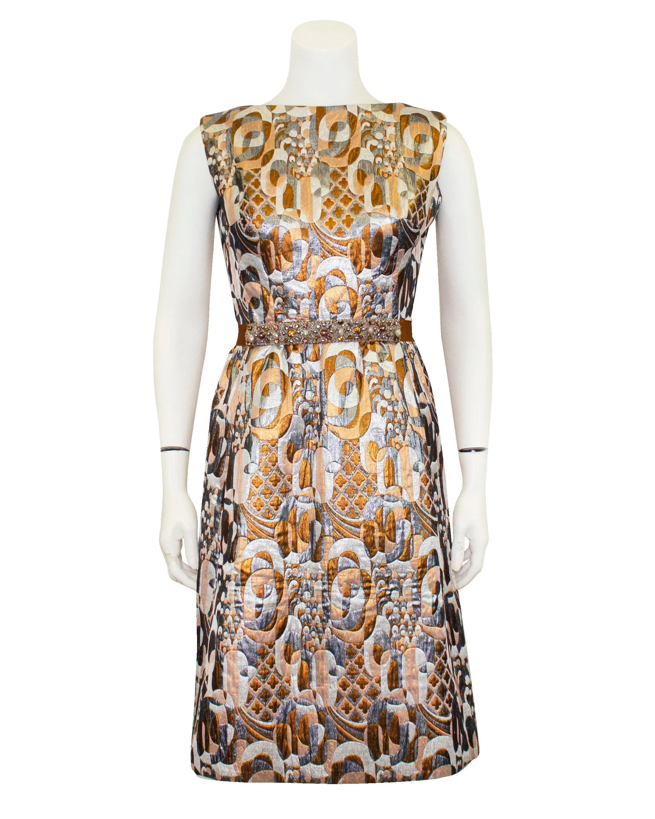 Metallic Brocade Cocktail Dress