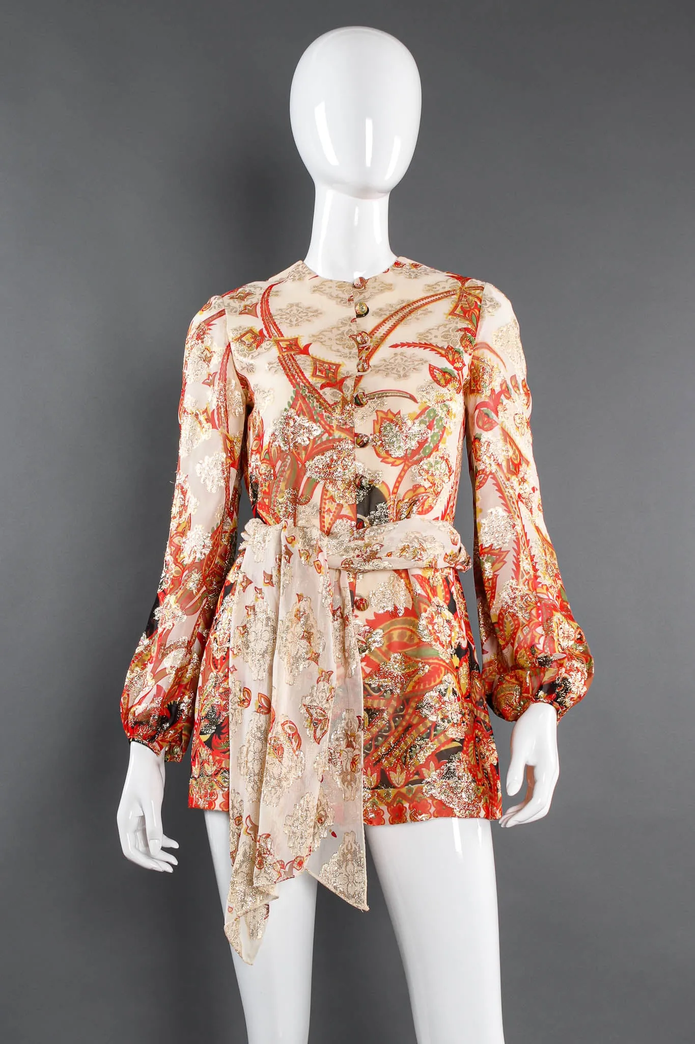 Metallic Floral Romper & Skirt Set