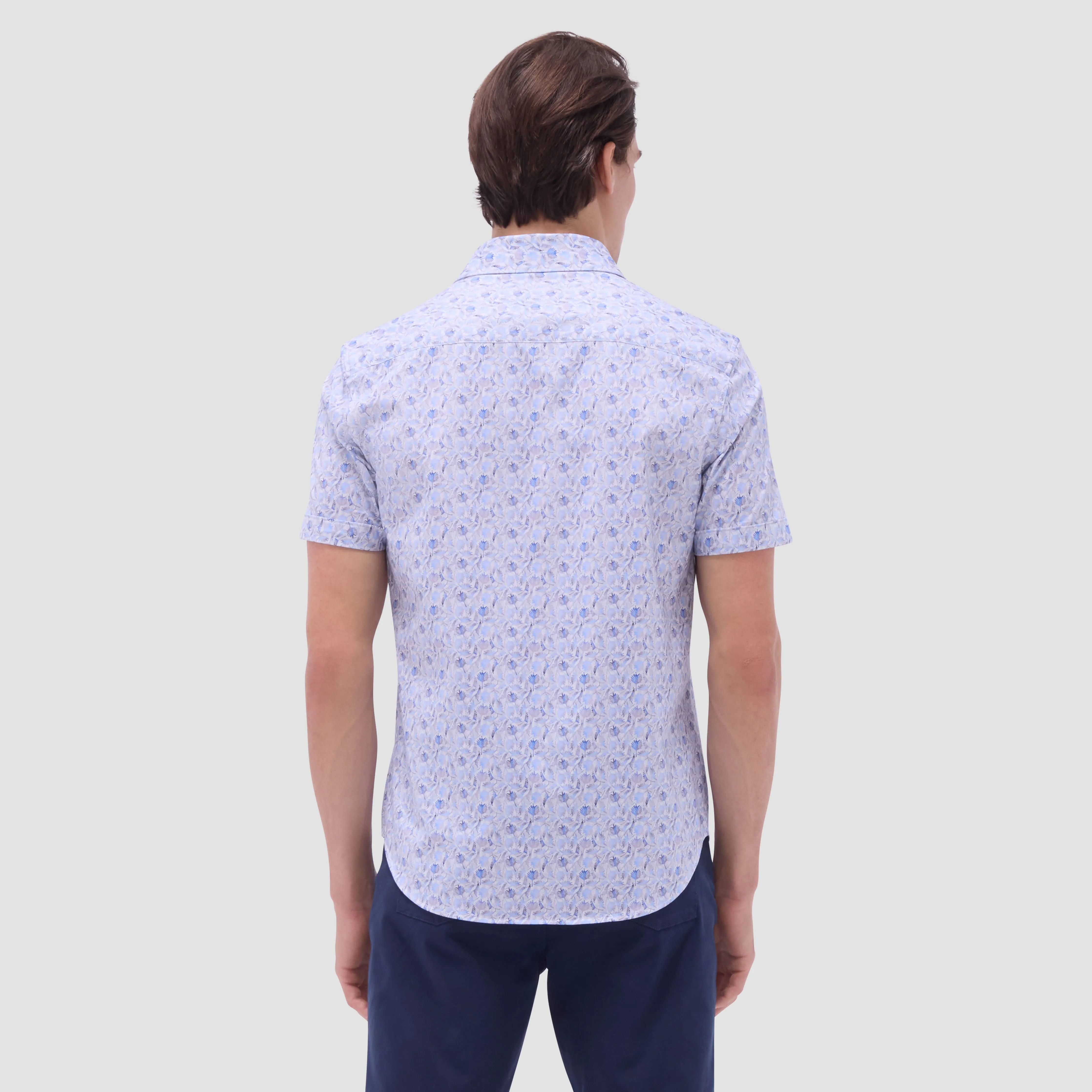 Miles Leaf Print OoohCotton Short -Sleeve Shirt
