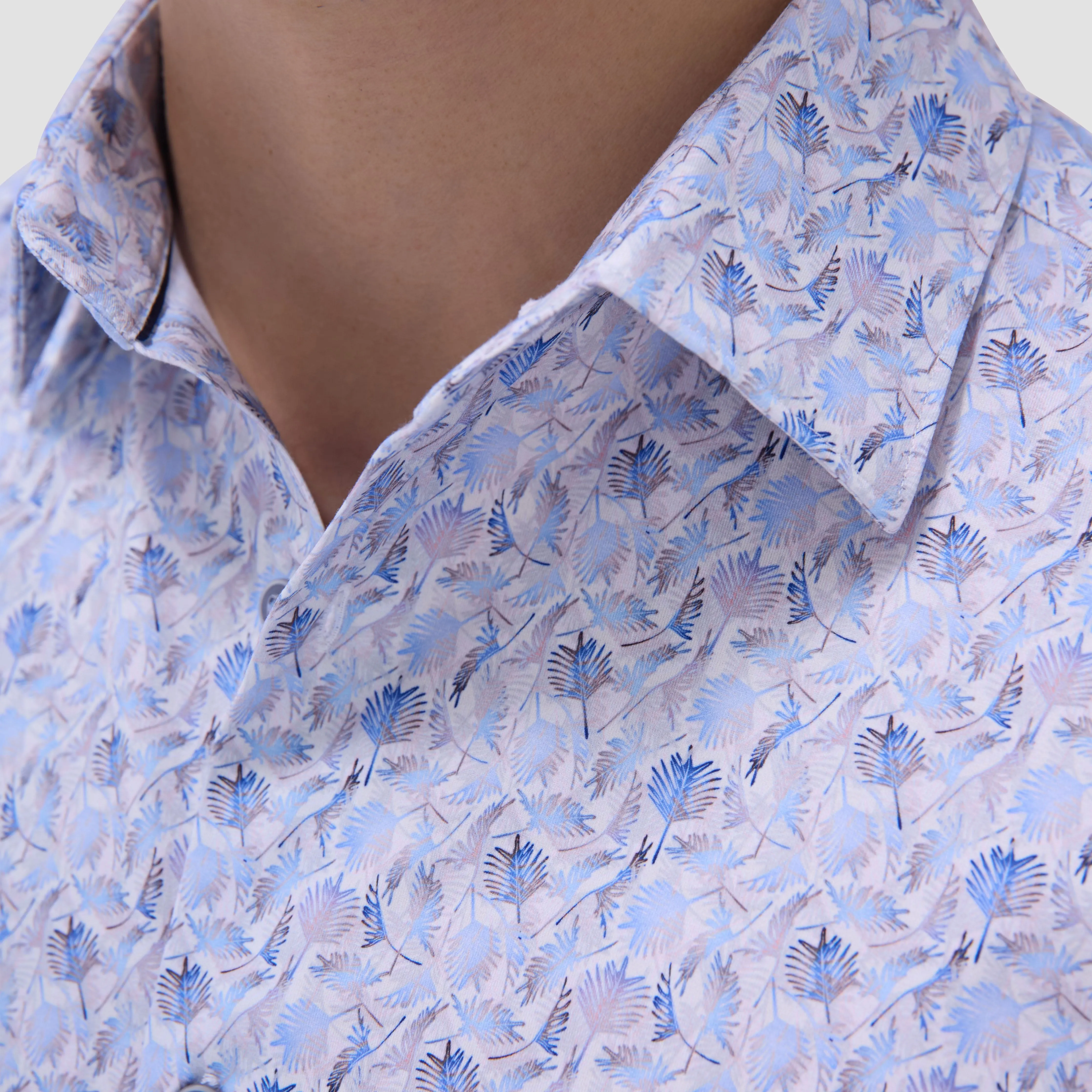 Miles Leaf Print OoohCotton Short -Sleeve Shirt