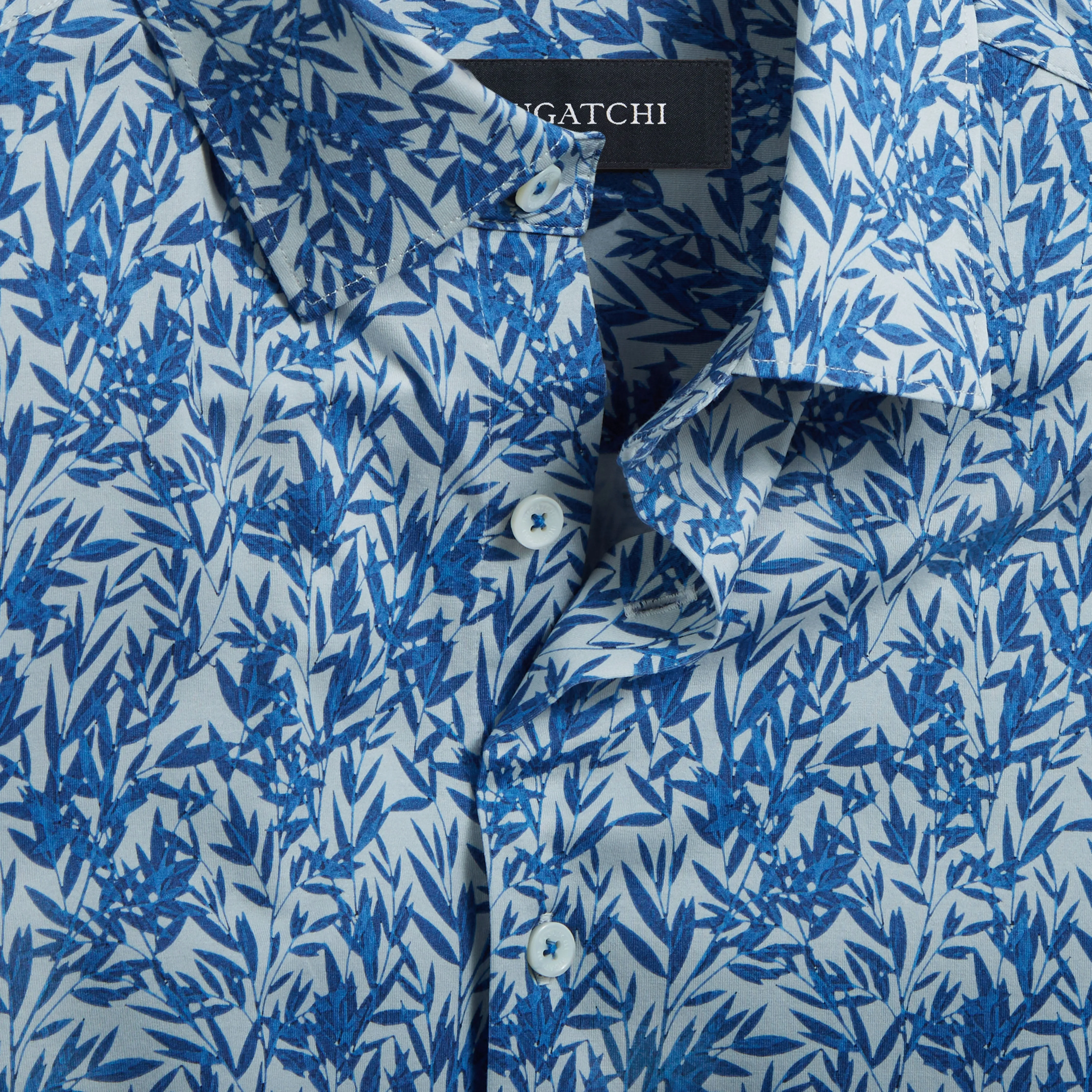 Miles Leaf Print OoohCotton Short Sleeve Shirt