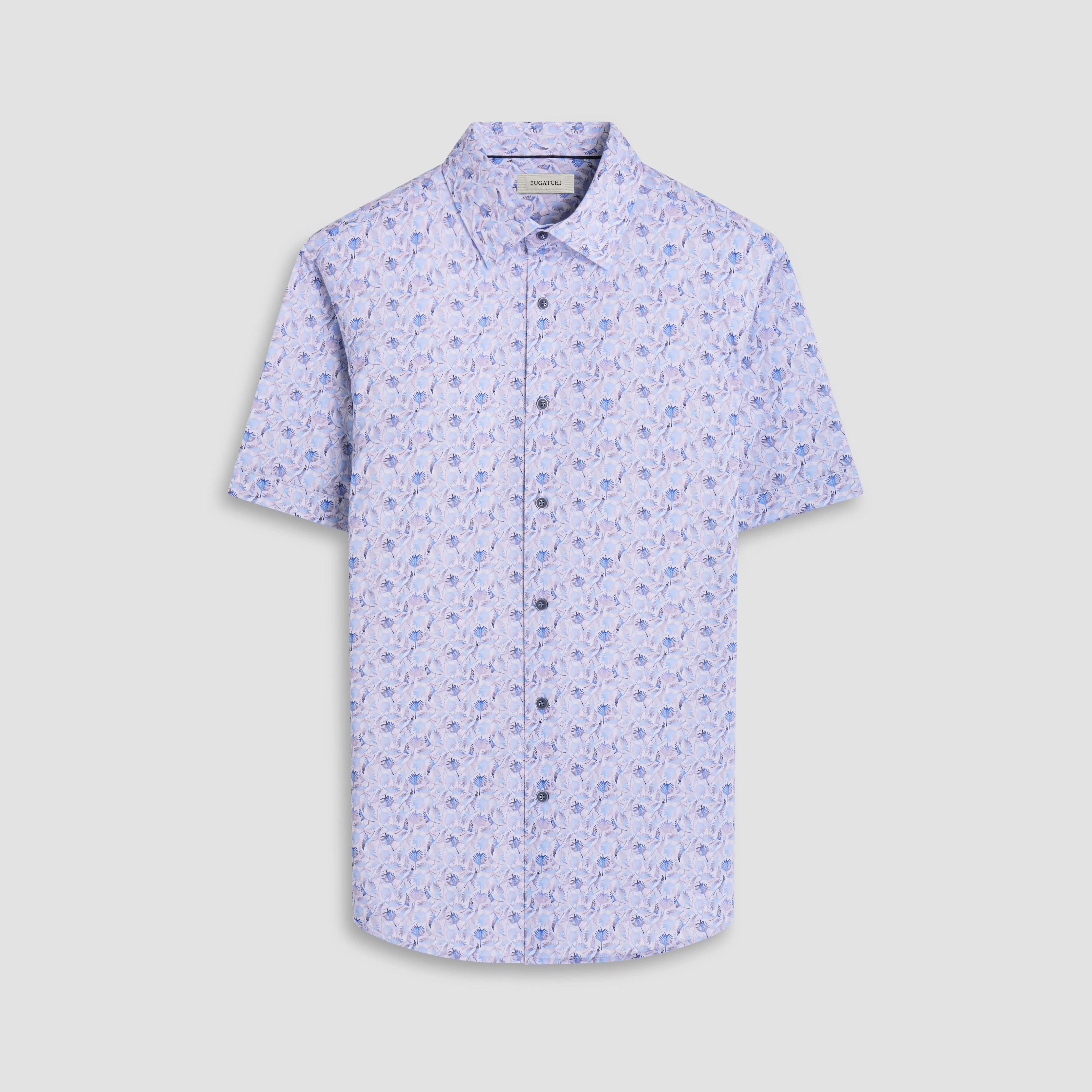 Miles Leaf Print OoohCotton Short -Sleeve Shirt