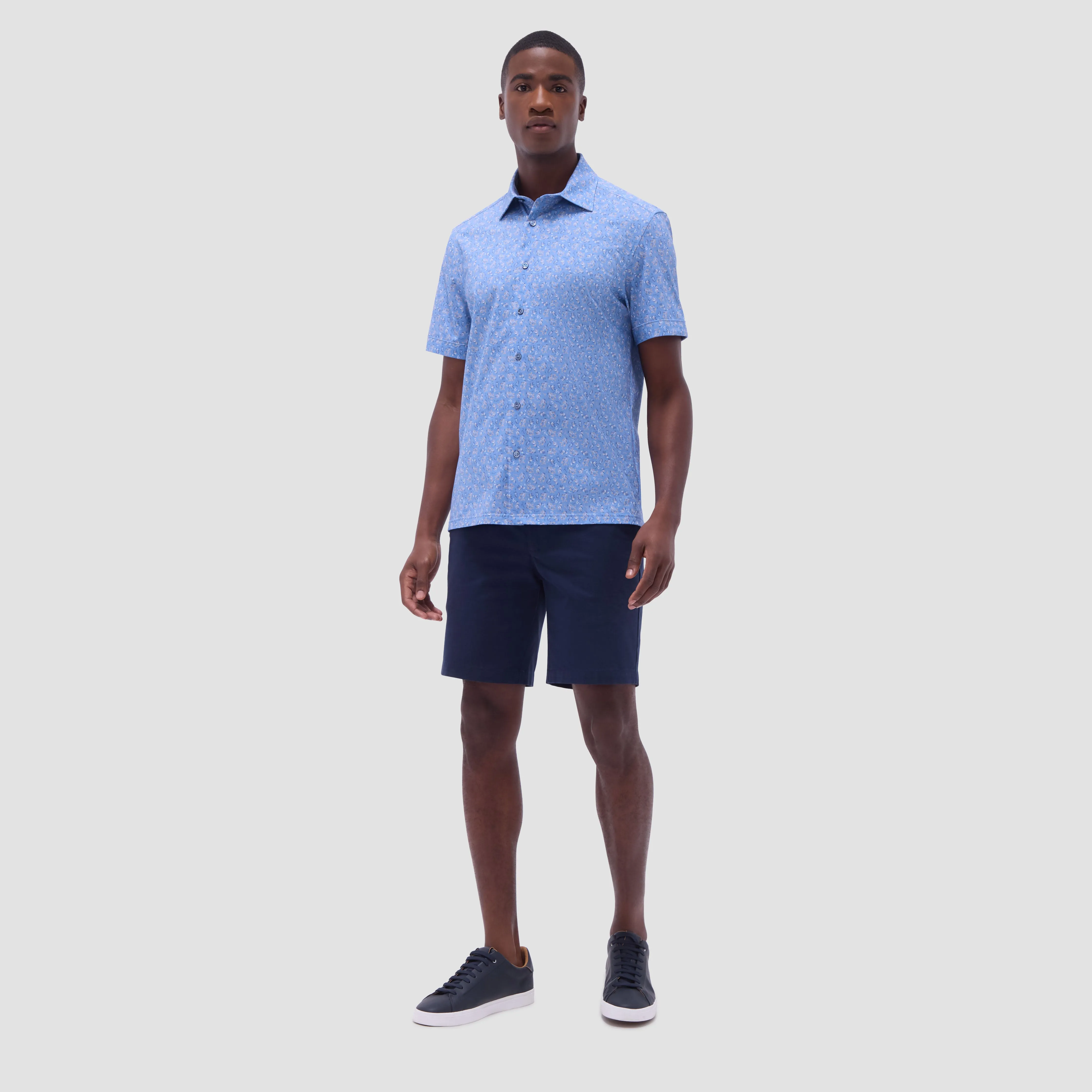 Milo Leaf Print OoohCotton Short-Sleeve Shirt