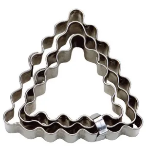 Mini Triangles Cookie Cutter Crinkled Set of 3 3.5, 4 and 5.5cm
