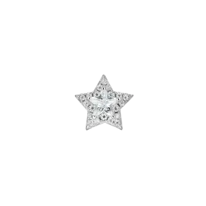 Moissanite Halo Star Stud Earring - Single