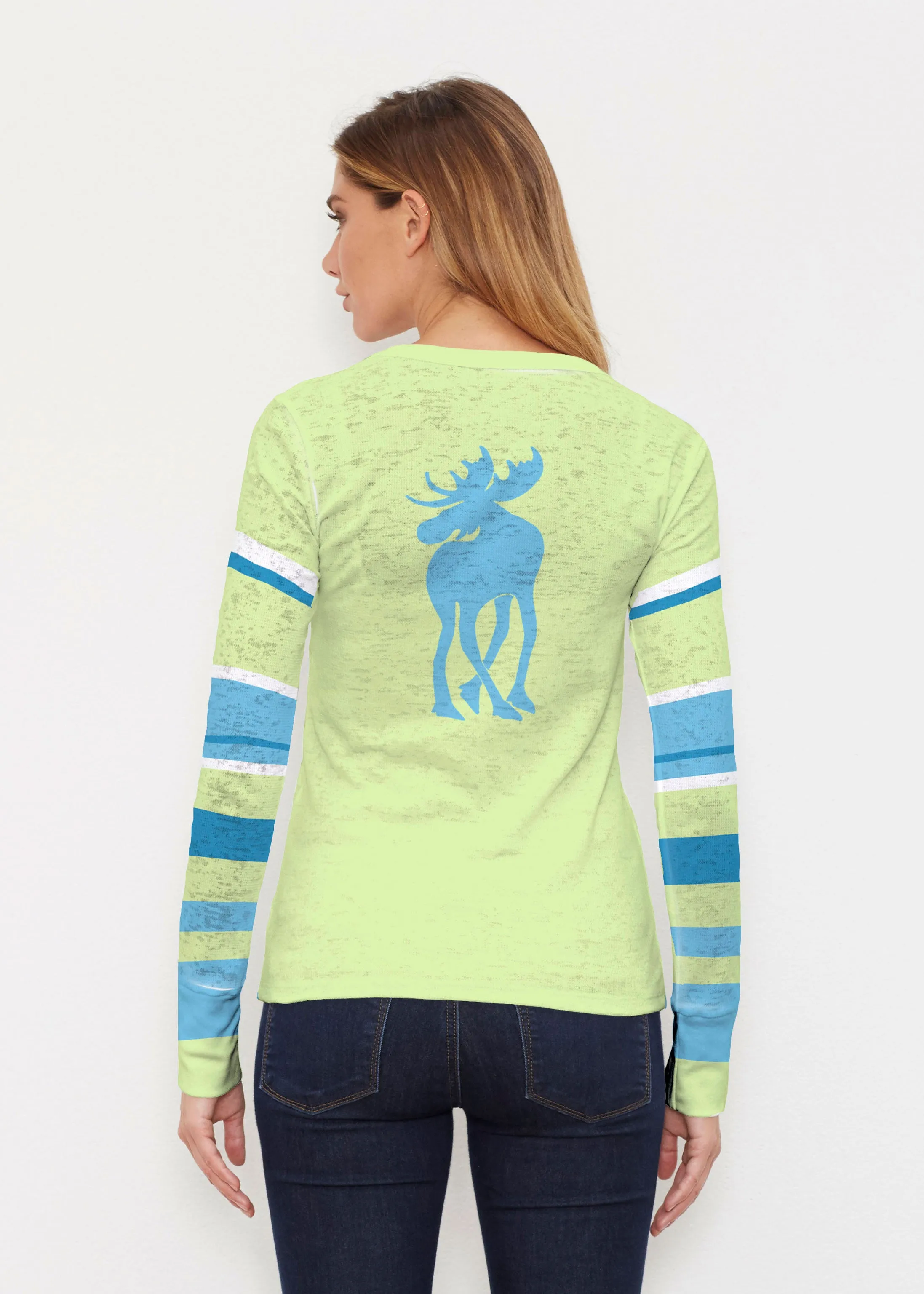 Moose Sky Blue (2781) ~ Thermal Long Sleeve Crew Shirt