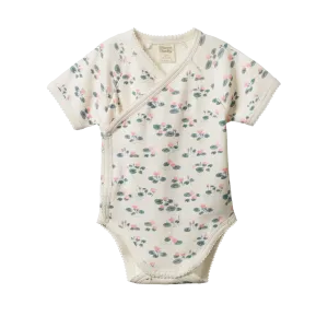 NATURE BABY KIMONO BODYSUIT WATERLILIES PRINT