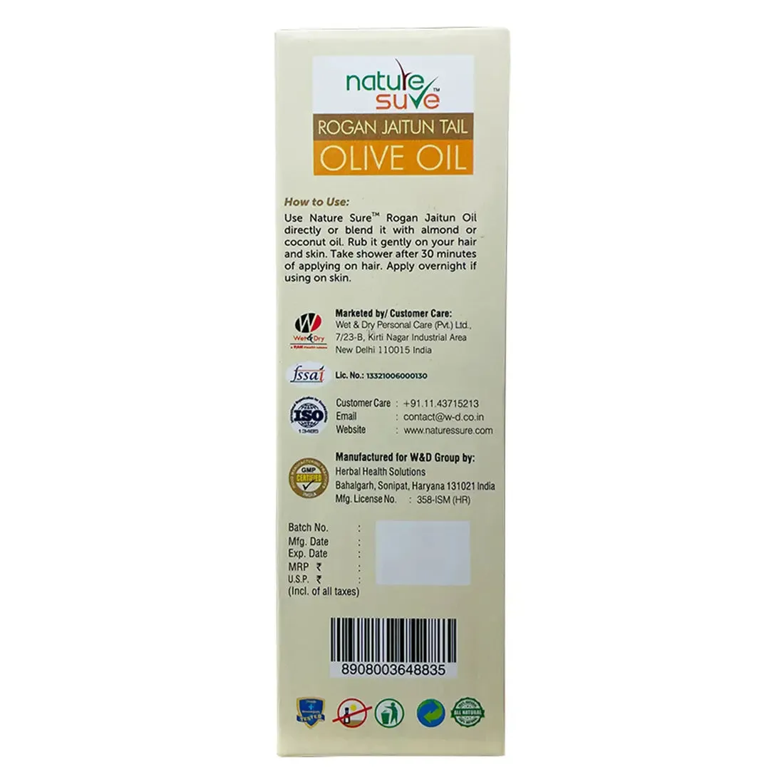 Nature Sure Combo - Rogan Jaitun Massage Oil 110ml and Aloe Vera Leaf Powder 200g