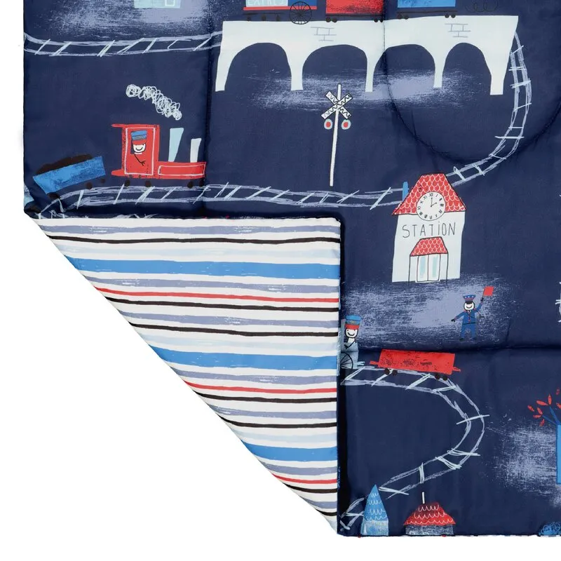 New in package! Waverly Kids Kids All Aboard Reversible Comforter Set, Fun, whimsical and super cozy. Great for any train lover. TWIN! Retails $140 