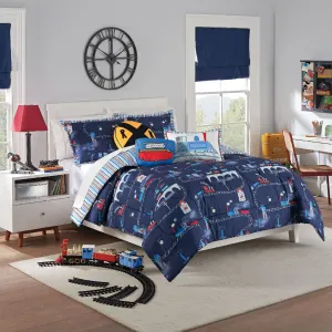 New in package! Waverly Kids Kids All Aboard Reversible Comforter Set, Fun, whimsical and super cozy. Great for any train lover. TWIN! Retails $140 