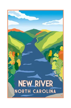 New River North Carolina Nature Travel Print 11 x 17