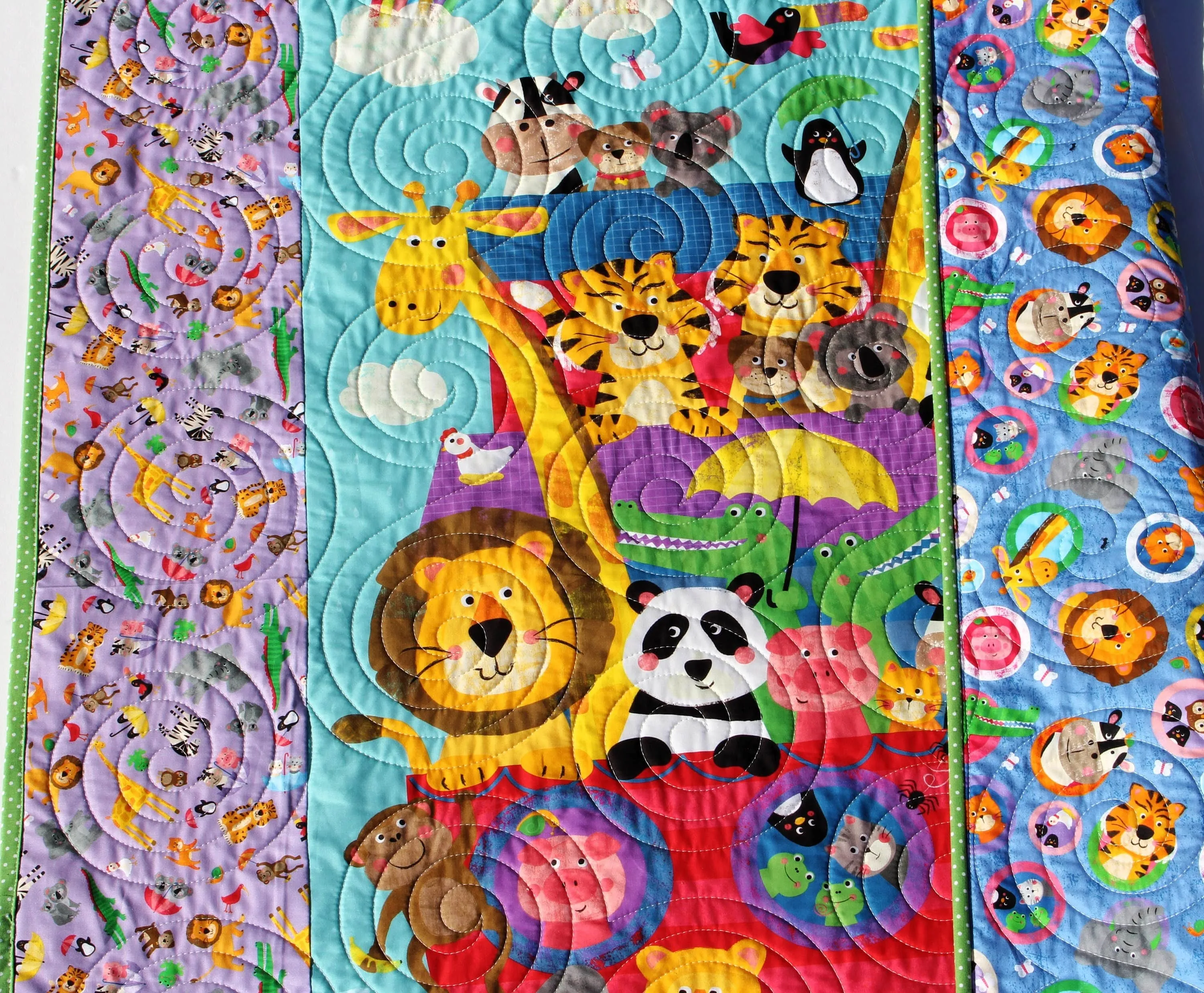 Noah's Ark Quilt Kit, Biblical Bedding, Baptism Fabrics Two by Two Boy or Girl, Animals Quilt Kit, Panel Beginner Kit DIY Project Easy Idea