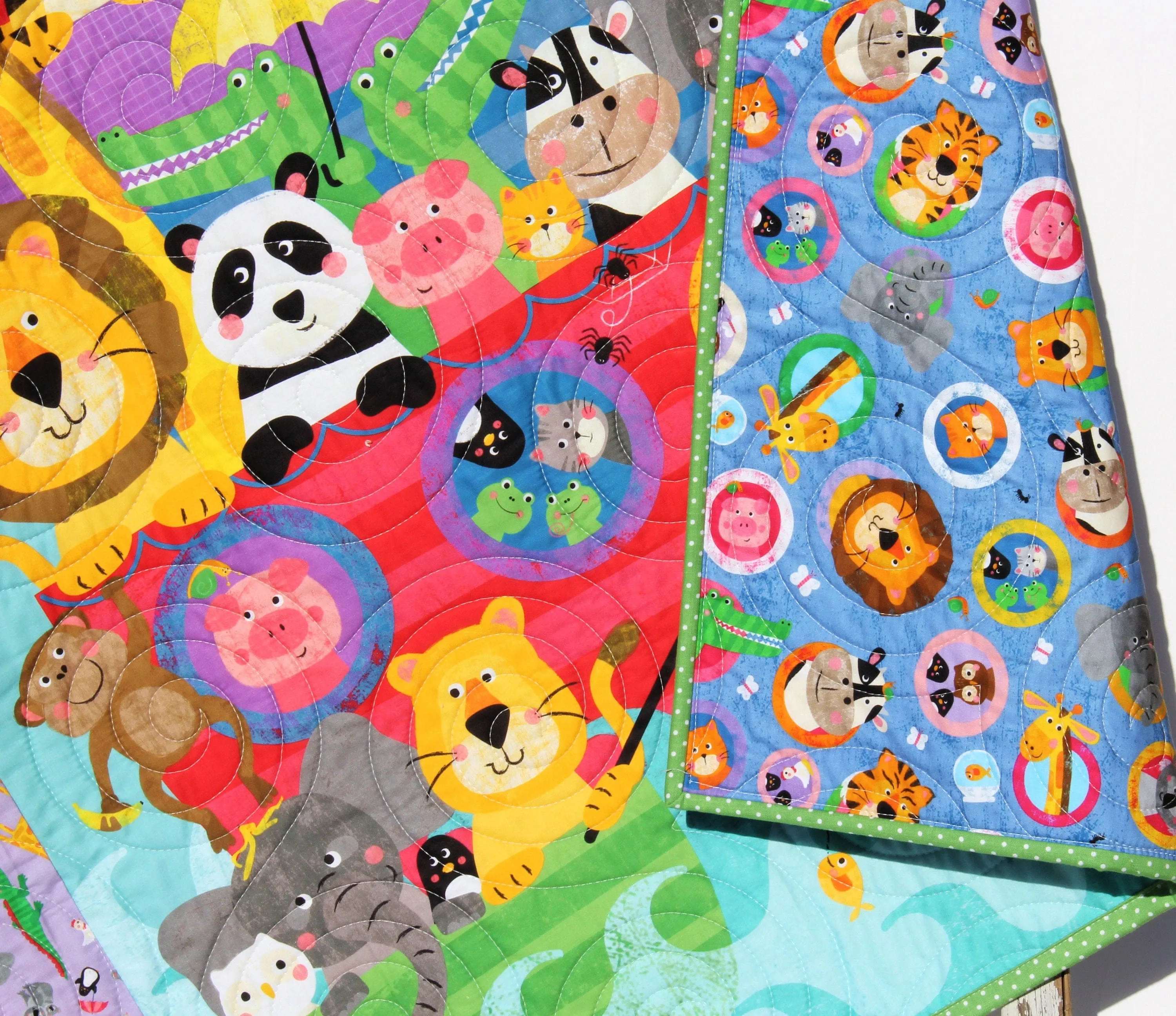 Noah's Ark Quilt Kit, Biblical Bedding, Baptism Fabrics Two by Two Boy or Girl, Animals Quilt Kit, Panel Beginner Kit DIY Project Easy Idea