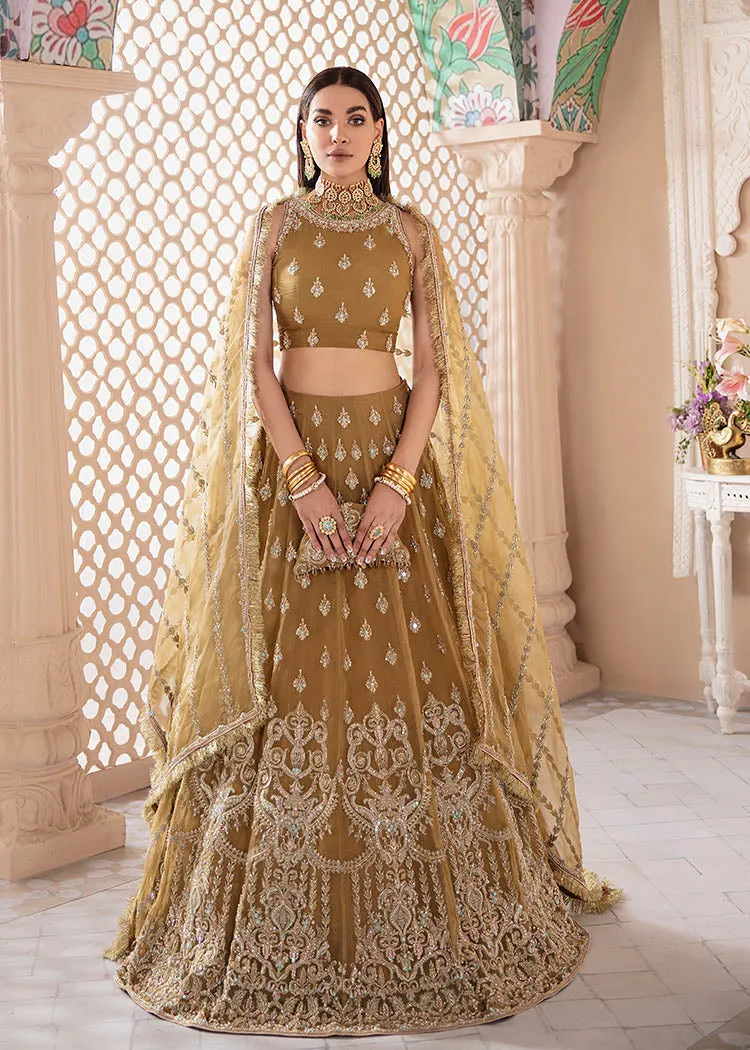 Olive Green Lehenga Choli and Dupatta Dress for Bride