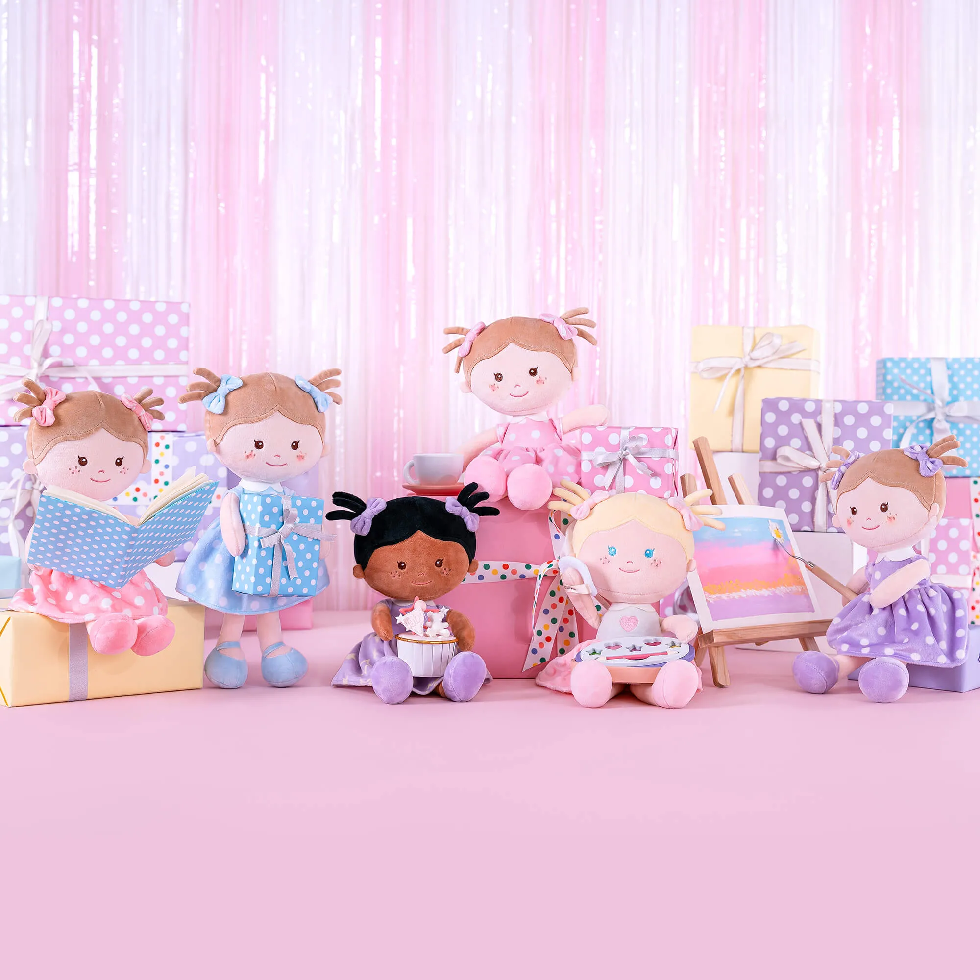 Onetoo 13-inch Baby Doll Girl Gifts Polka Dot Series Dolls Purple