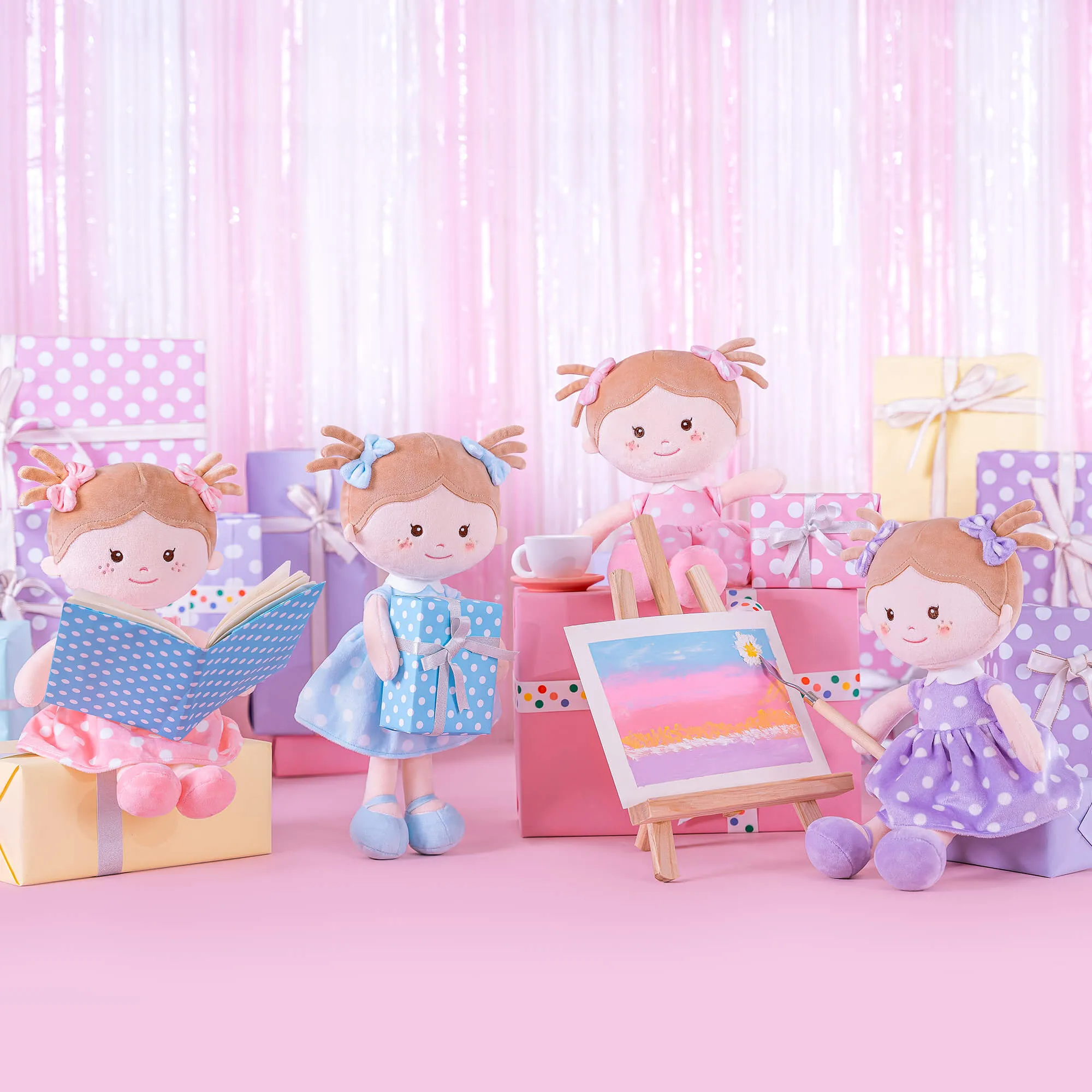 Onetoo 13-inch Baby Doll Girl Gifts Polka Dot Series Dolls Purple