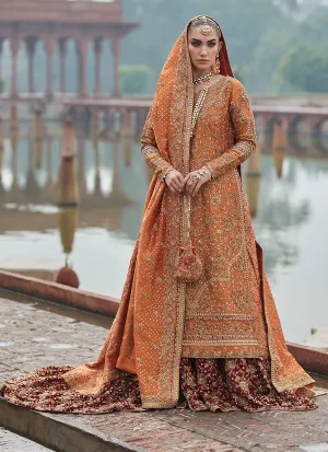 Orange Lehenga Designs Dress for Pakistani Bridal Wear