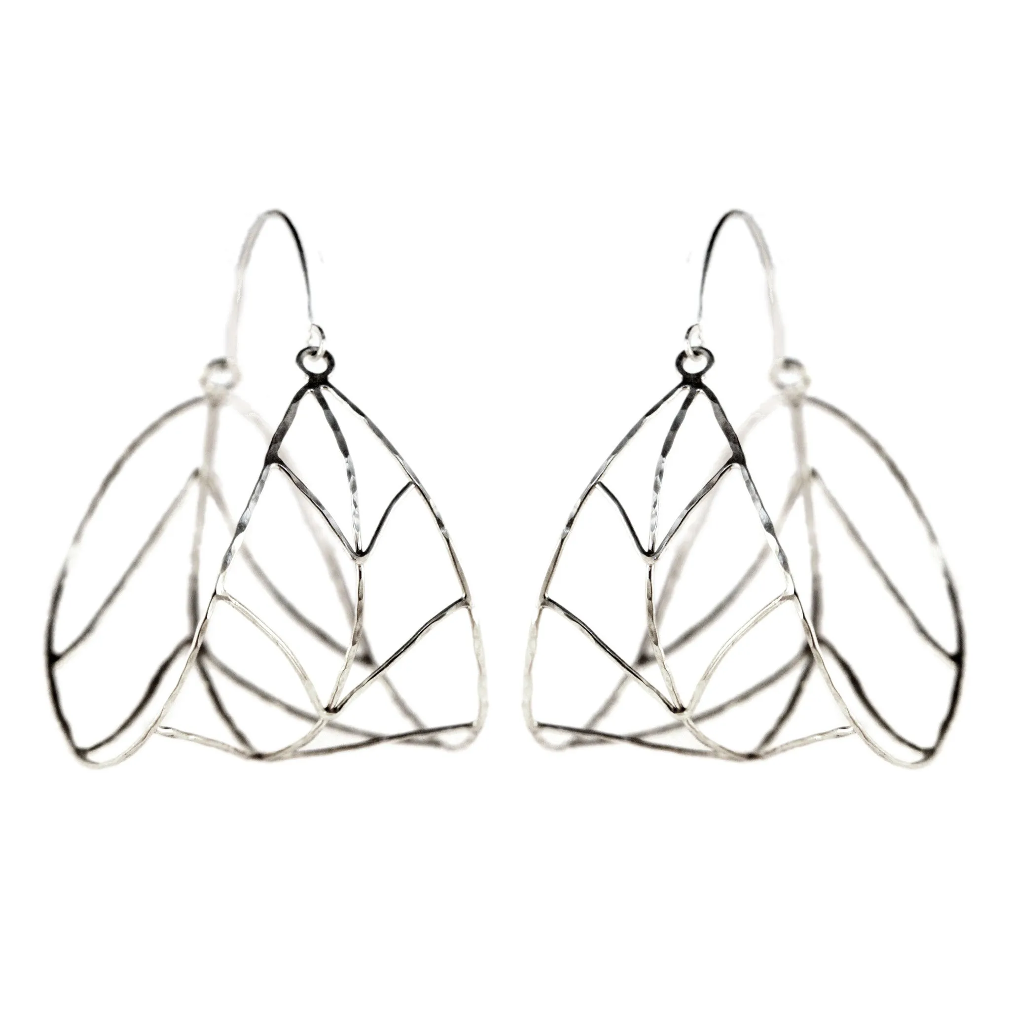 Organic Gold Leaf Hoop Earrings