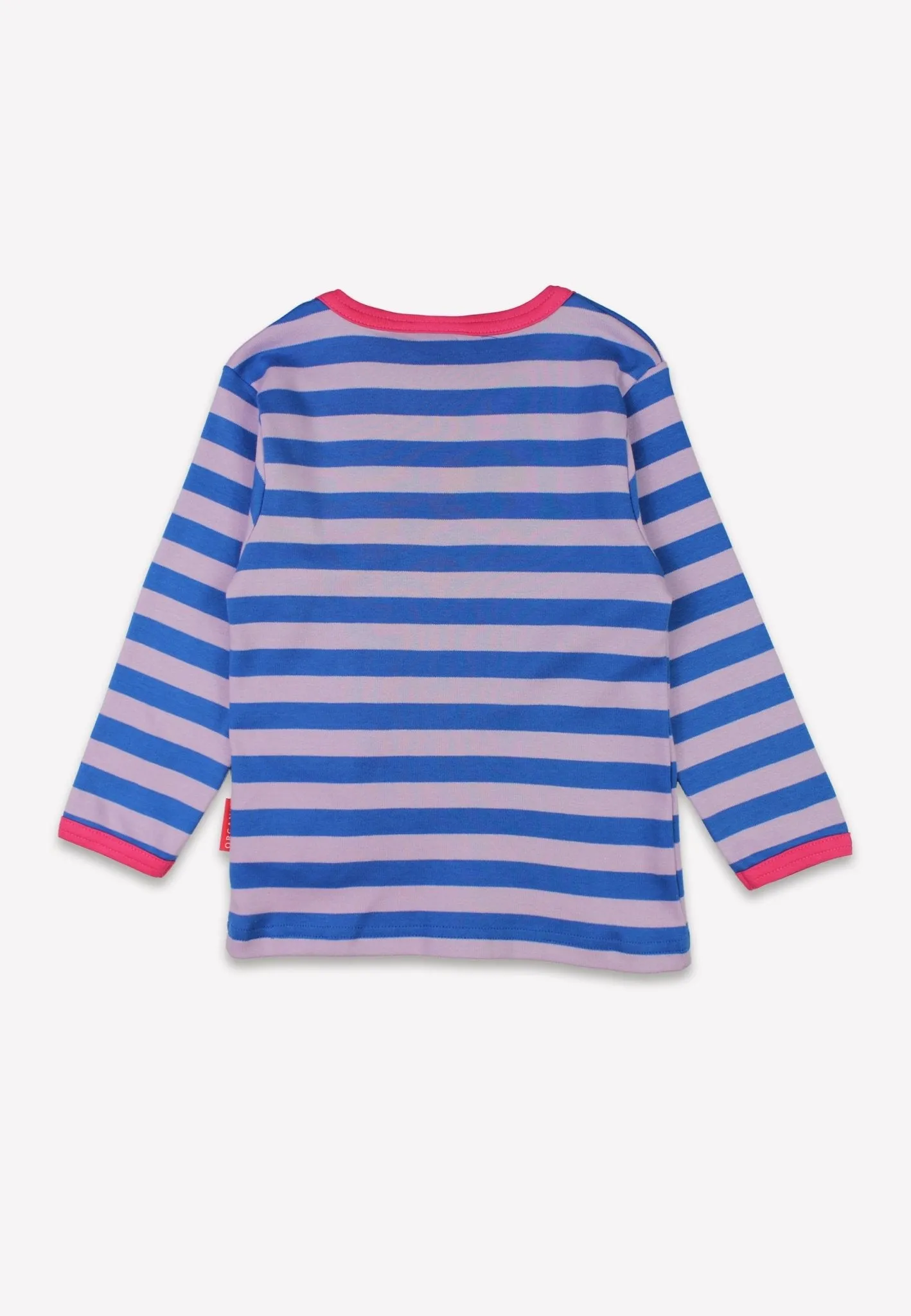 Organic Striped Daisy Applique Long-Sleeved T-Shirt