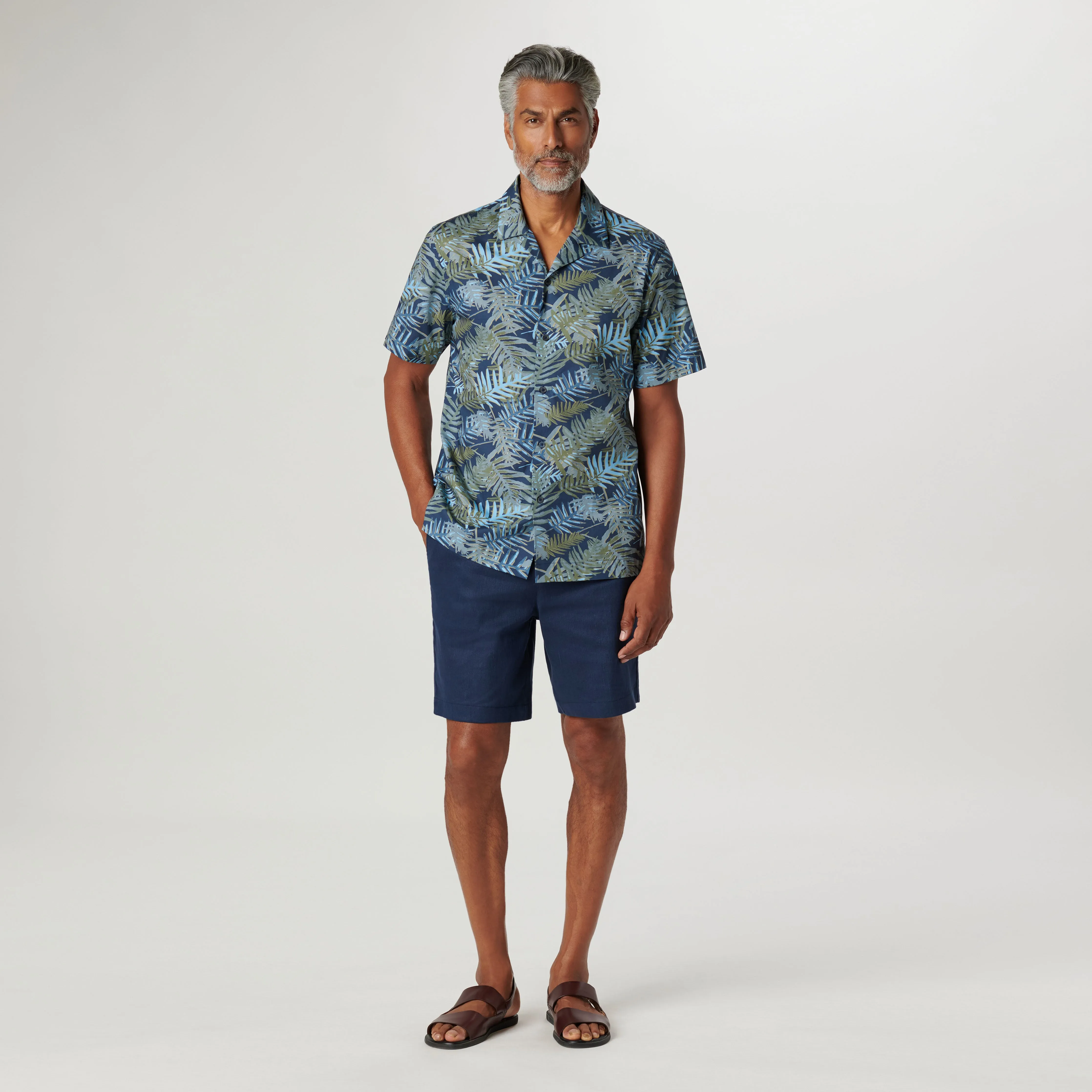 Orson Leaf Print Short Sleeve Shirt