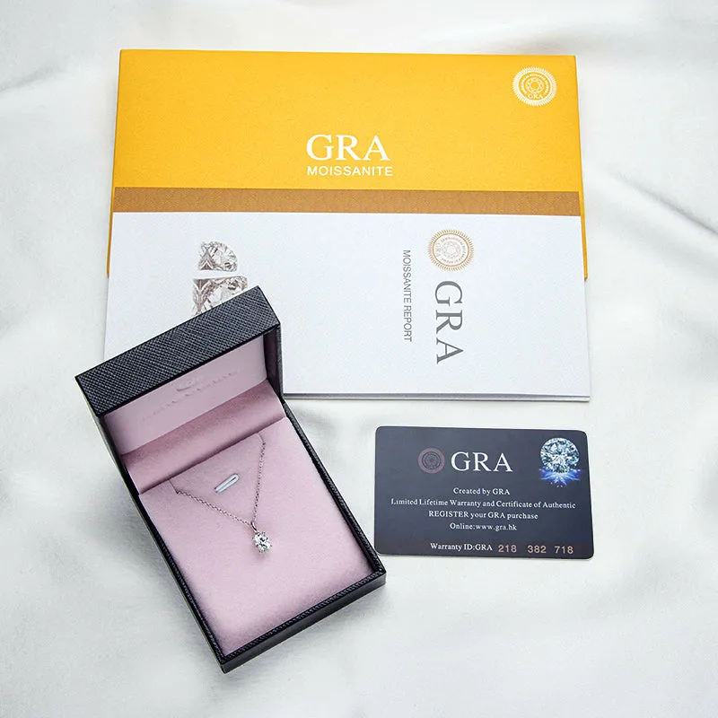 Oval Cut 1.0CT Moissanite Pendant Necklace
