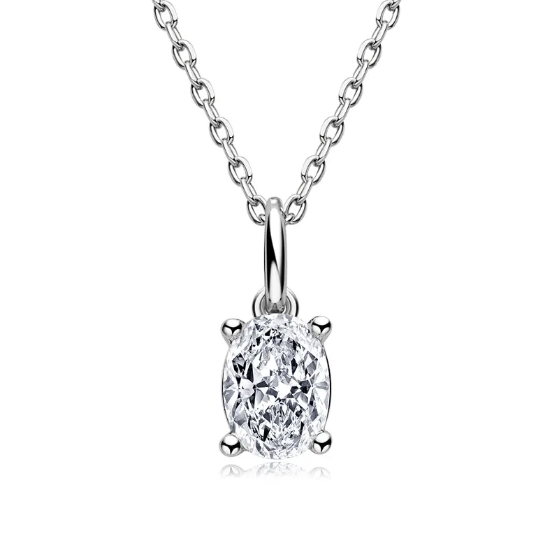 Oval Cut 1.0CT Moissanite Pendant Necklace