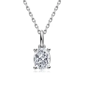 Oval Cut 1.0CT Moissanite Pendant Necklace