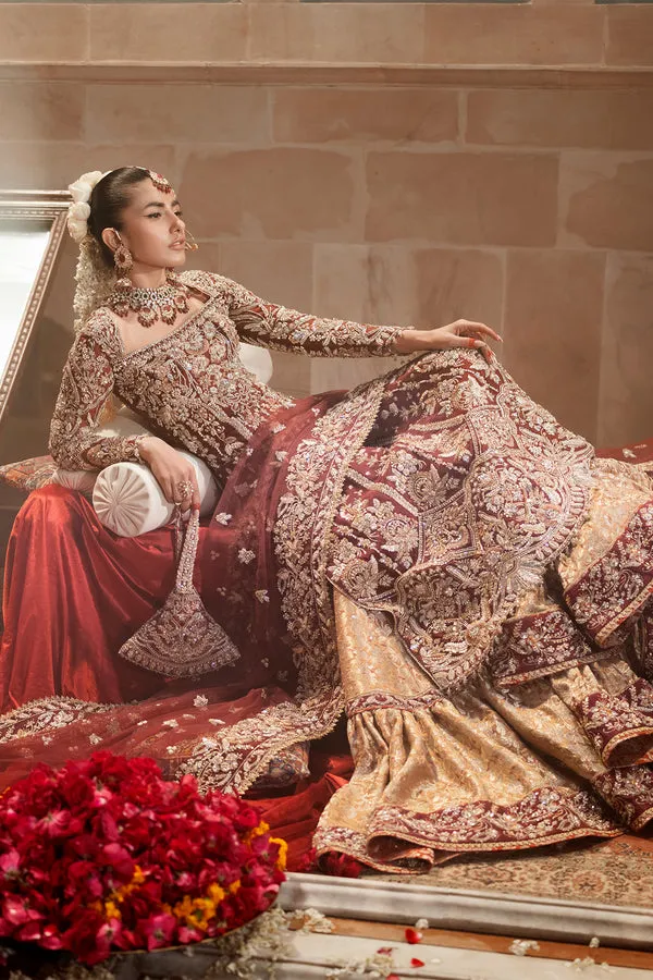 Pakistani Bridal Dress in Kameez and Gharara Style