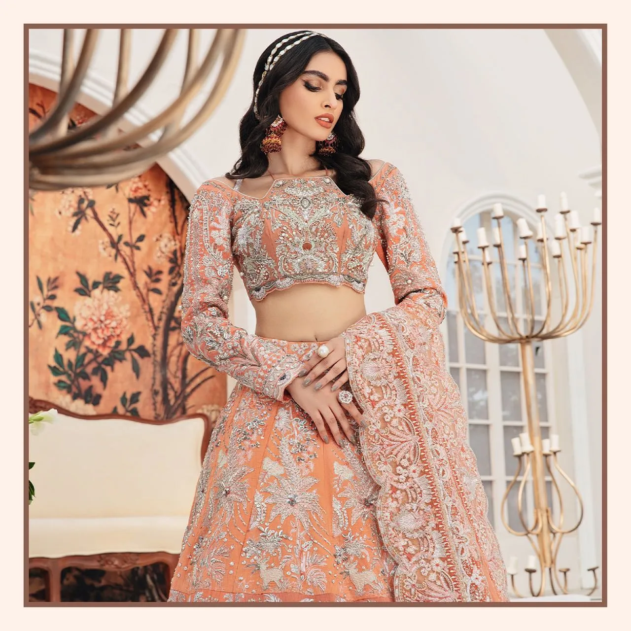 Pakistani Bridal Dress in Lehenga Choli Dupatta Style