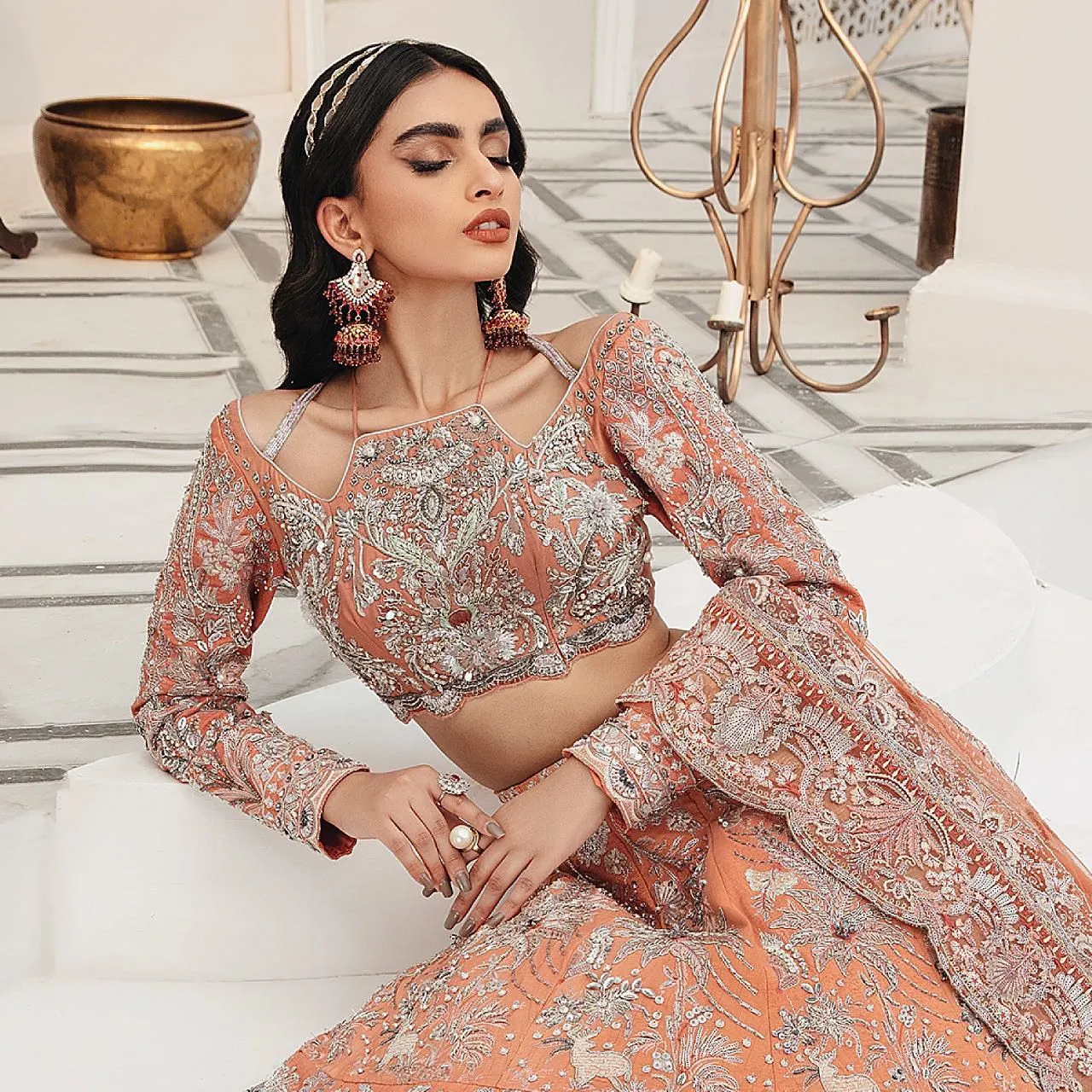 Pakistani Bridal Dress in Lehenga Choli Dupatta Style