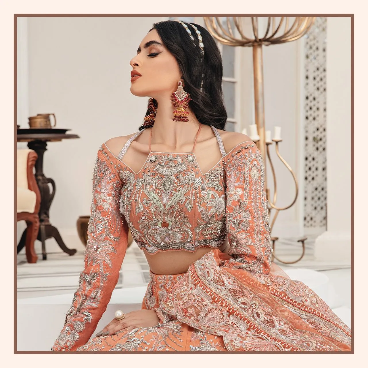 Pakistani Bridal Dress in Lehenga Choli Dupatta Style