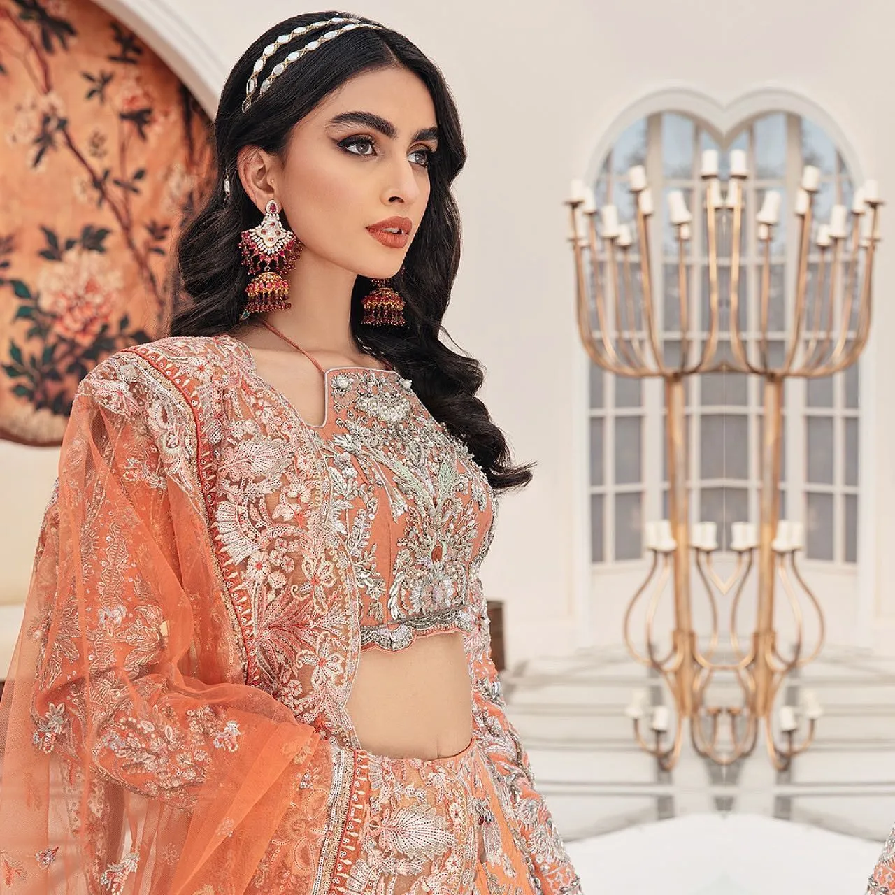 Pakistani Bridal Dress in Lehenga Choli Dupatta Style