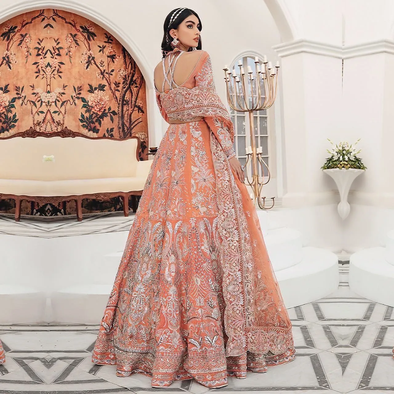 Pakistani Bridal Dress in Lehenga Choli Dupatta Style