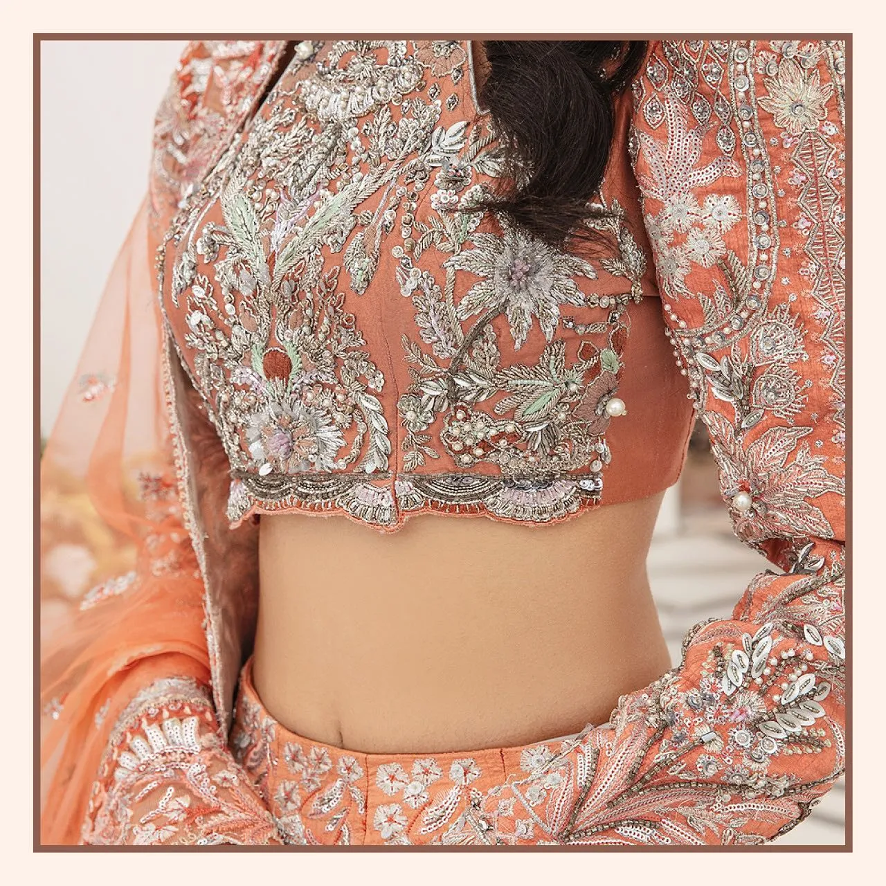 Pakistani Bridal Dress in Lehenga Choli Dupatta Style