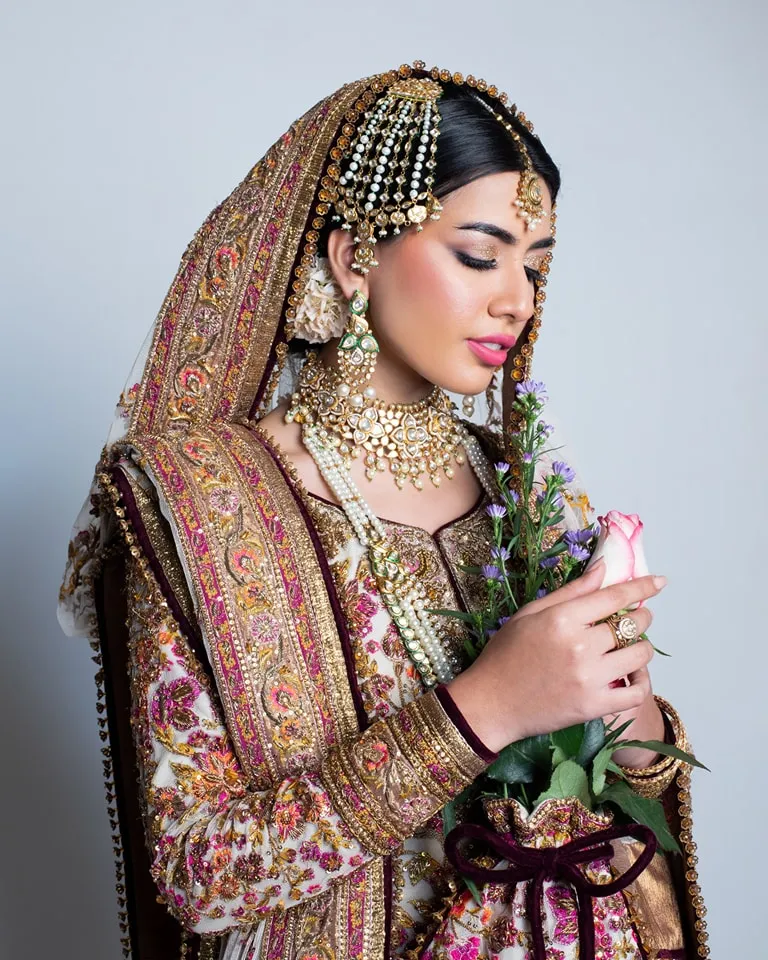Pakistani Bridal Dress in Lehenga Style with Open Shirt