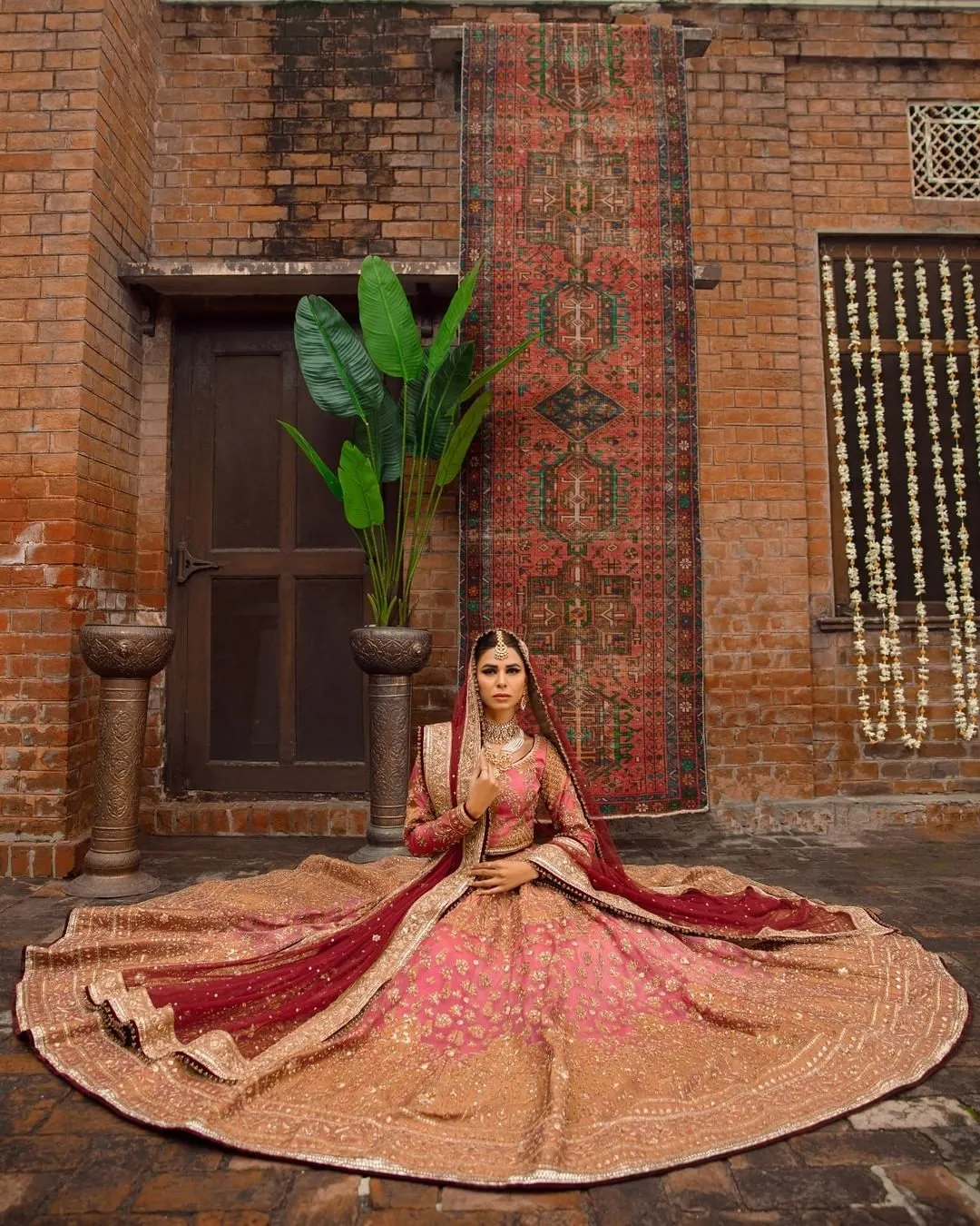 Pakistani Bridal Embellished Lehenga Choli Dupatta