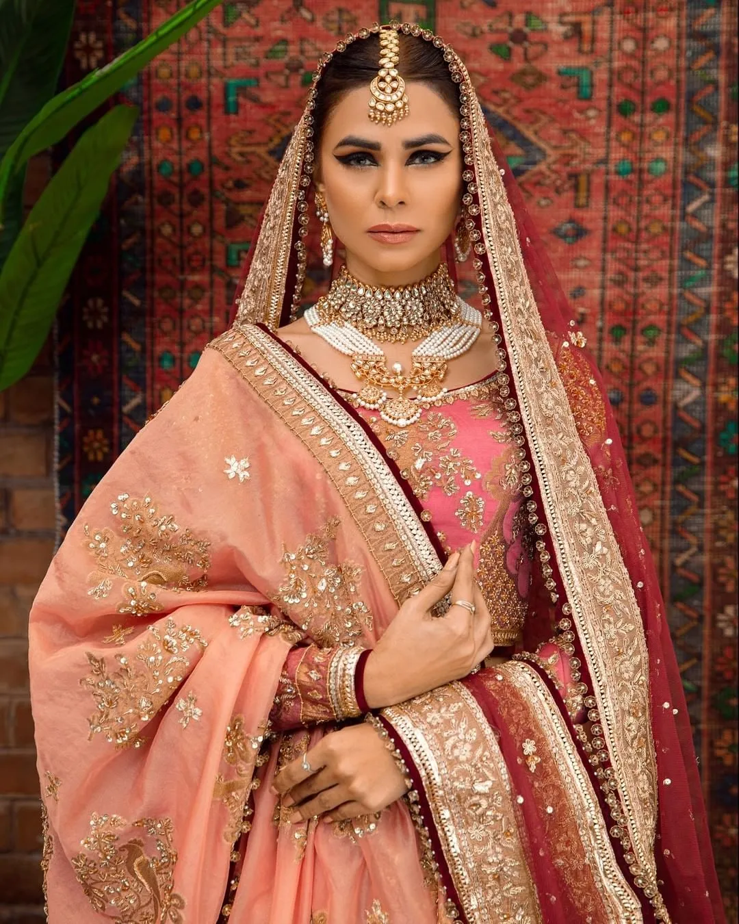 Pakistani Bridal Embellished Lehenga Choli Dupatta
