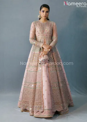 Pakistani Bridal Gown in Open Style with Lehenga #BS627