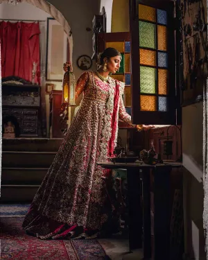 Pakistani Heavy Bridal Lehenga with Red Gown #BN899