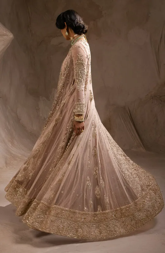 Pakistani Wedding Dress in Pink Pishwas Frock Style