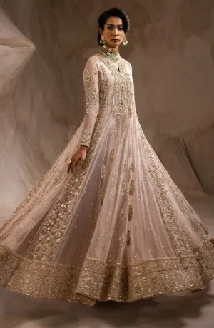 Pakistani Wedding Dress in Pink Pishwas Frock Style