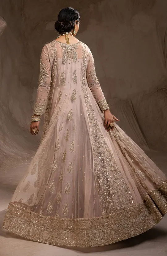 Pakistani Wedding Dress in Pink Pishwas Frock Style