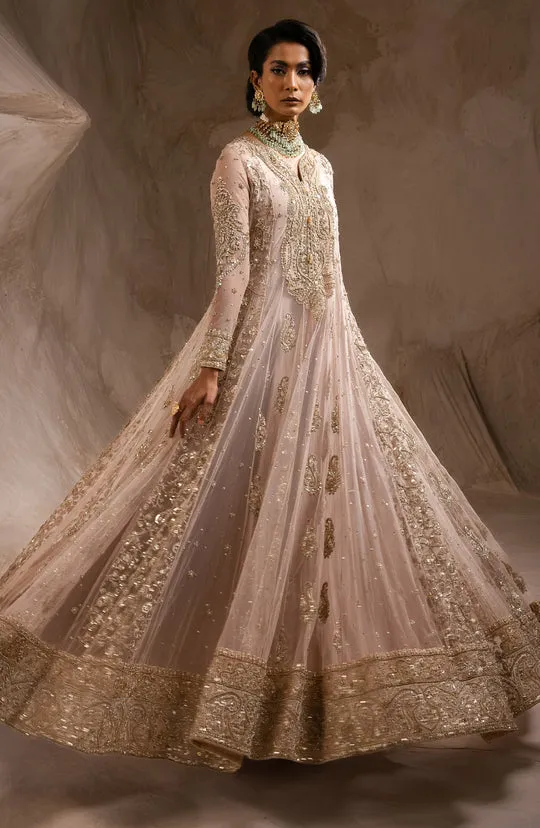 Pakistani Wedding Dress in Pink Pishwas Frock Style