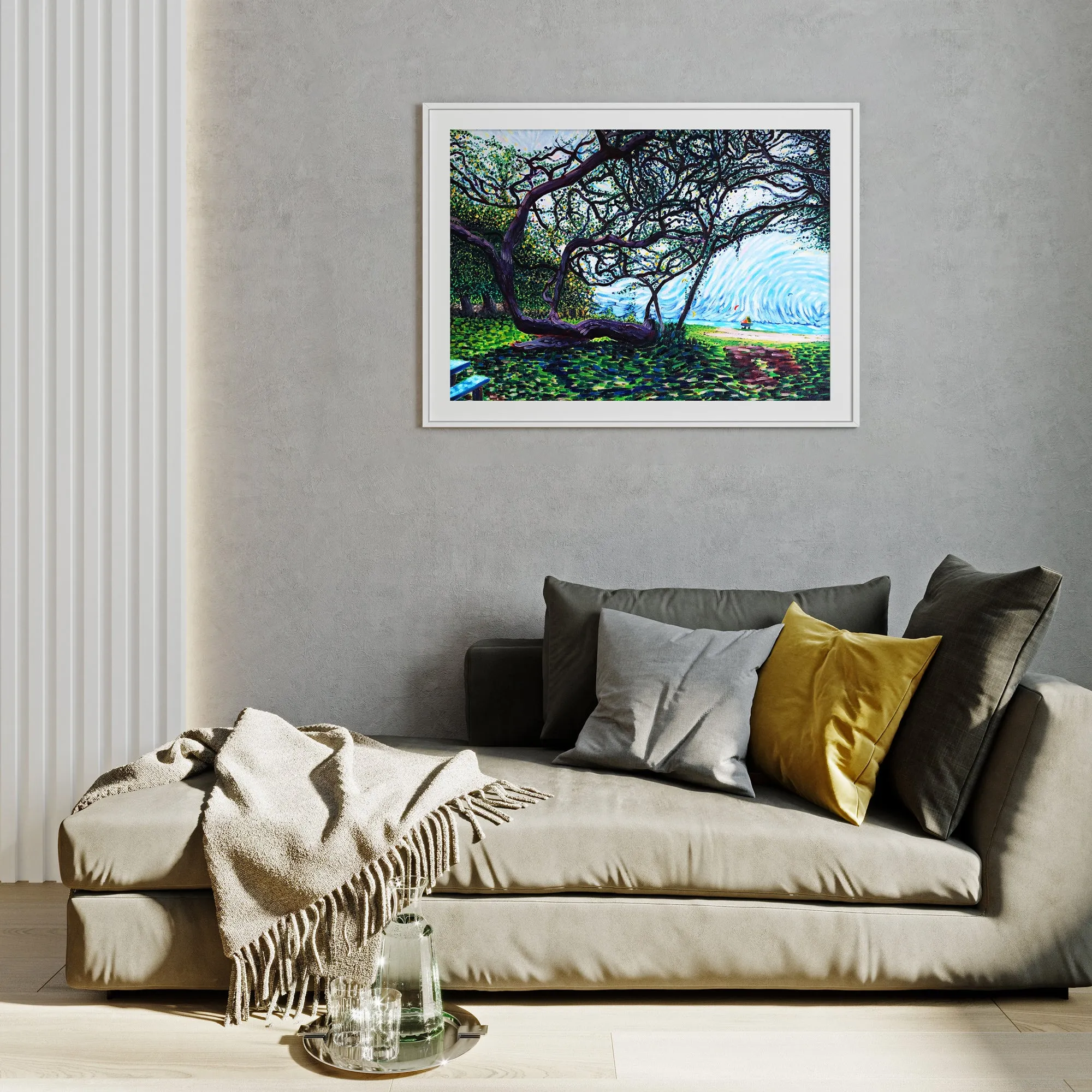Paragliders on Maui Beach Art Print