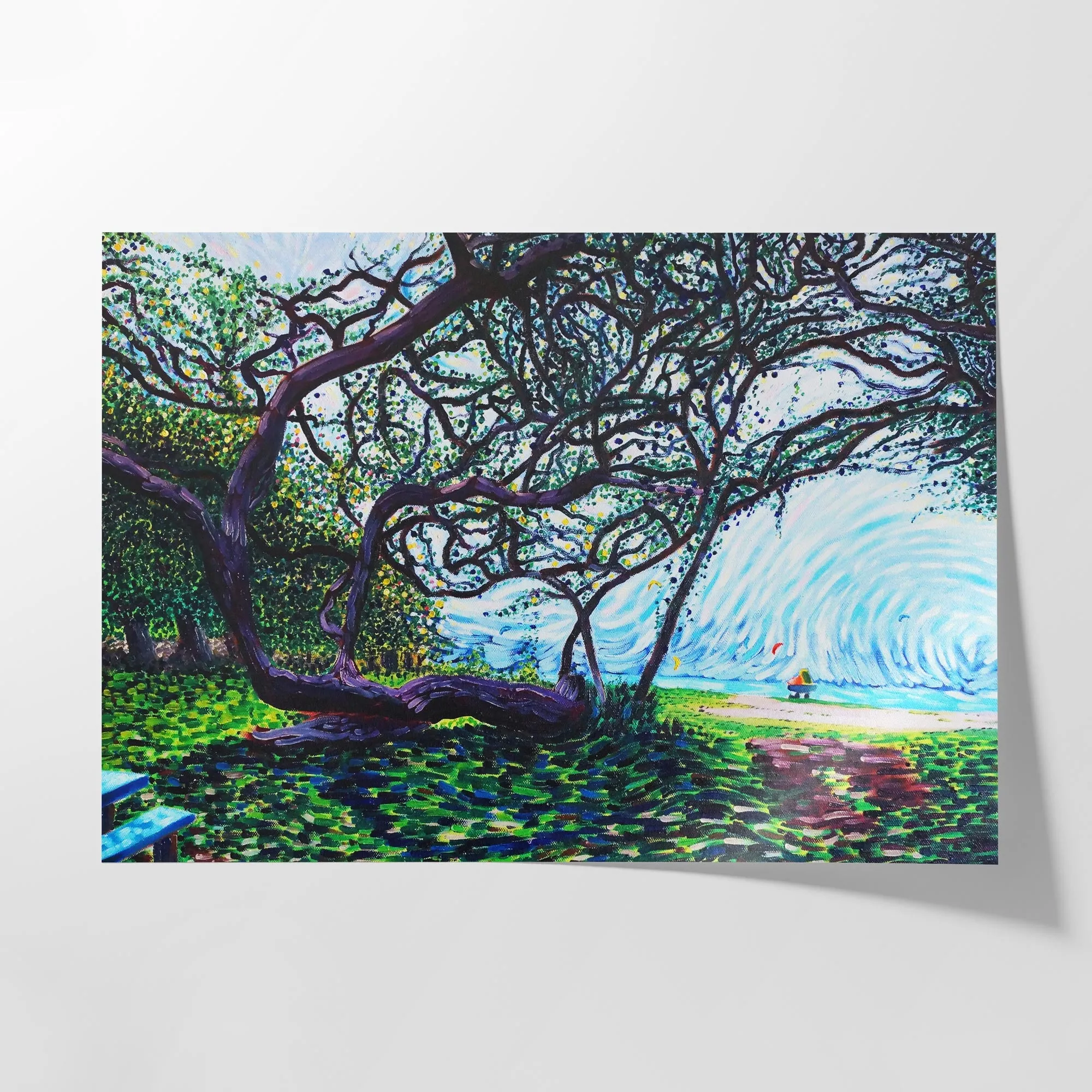 Paragliders on Maui Beach Art Print