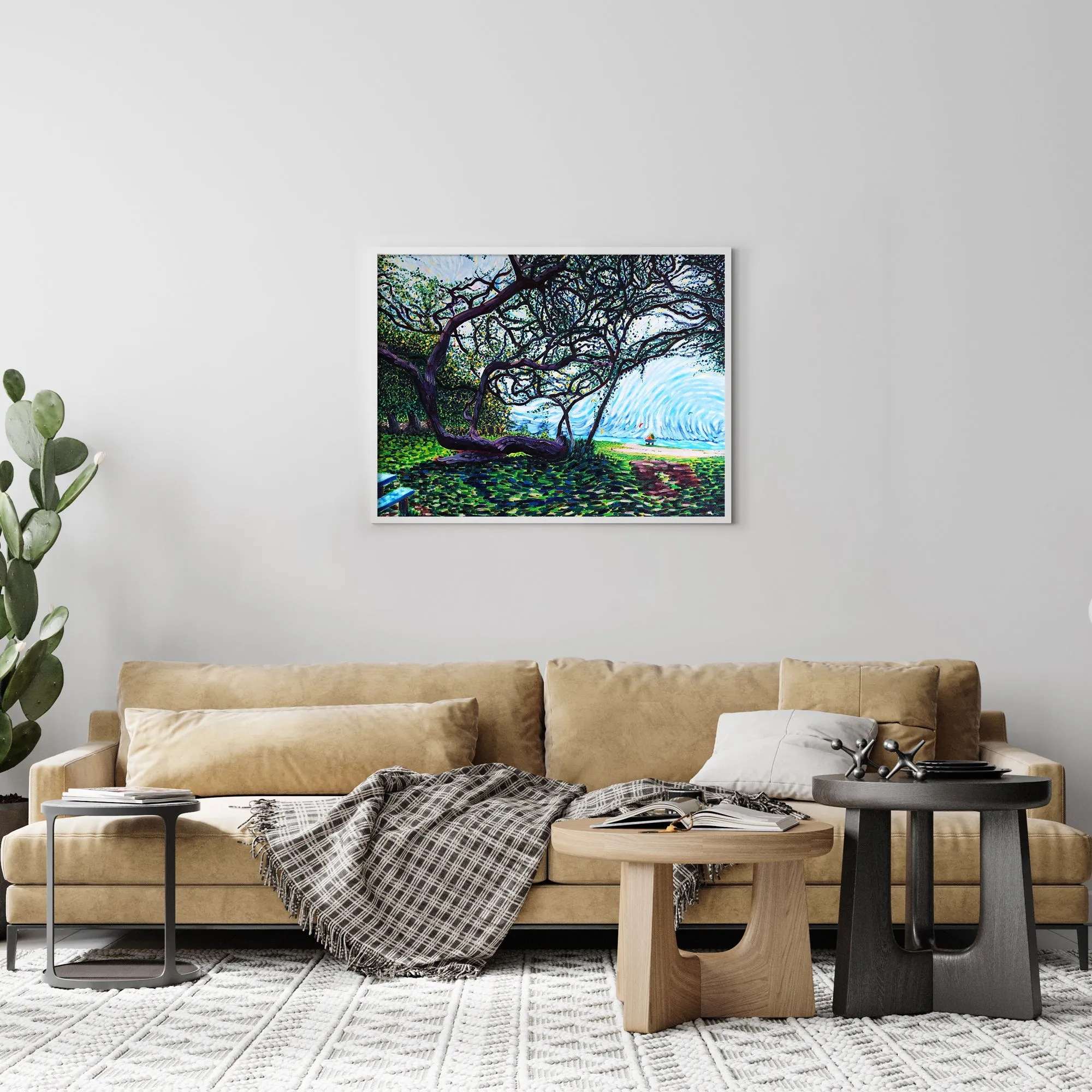 Paragliders on Maui Beach Art Print