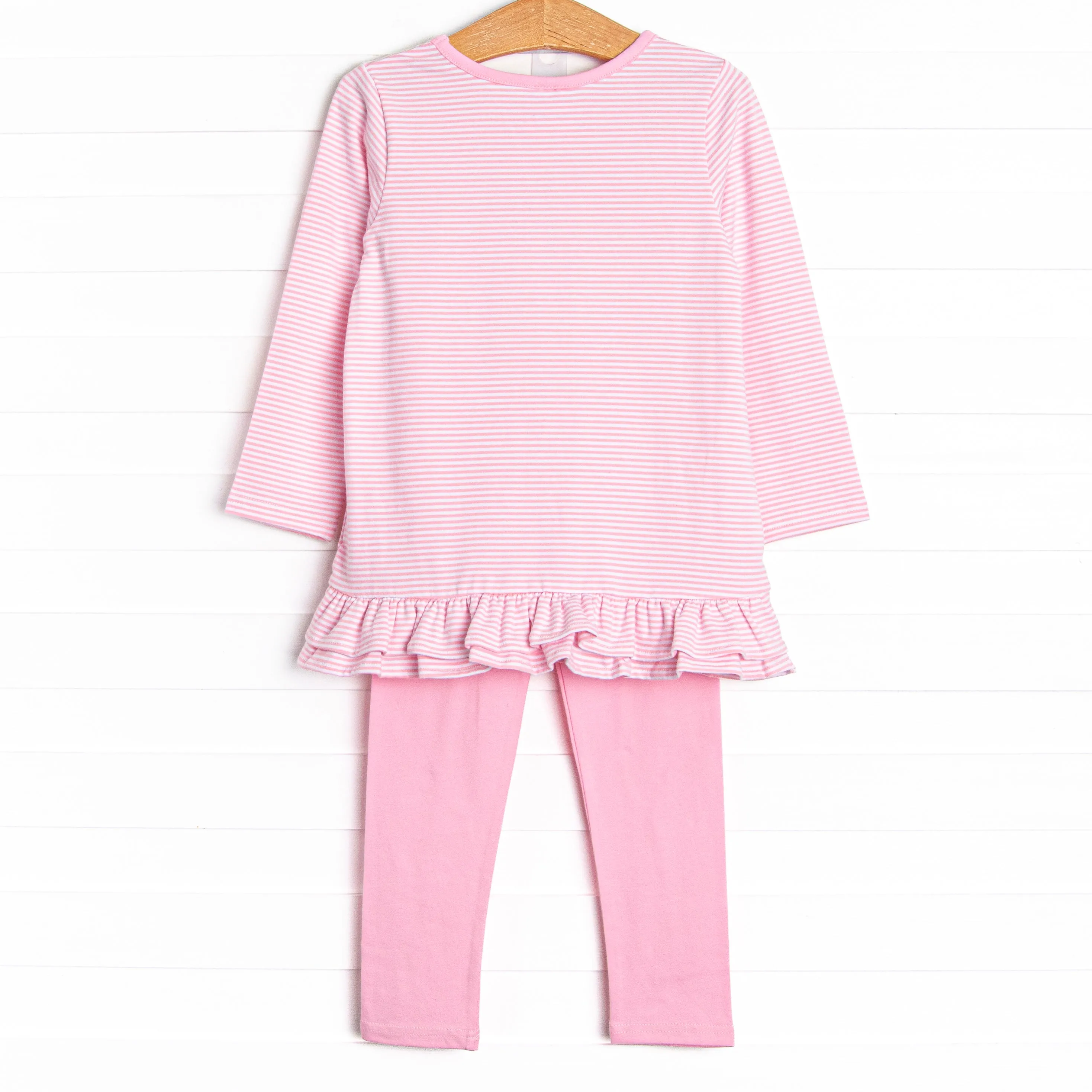 Pastel Patch Applique Legging Set, Pink