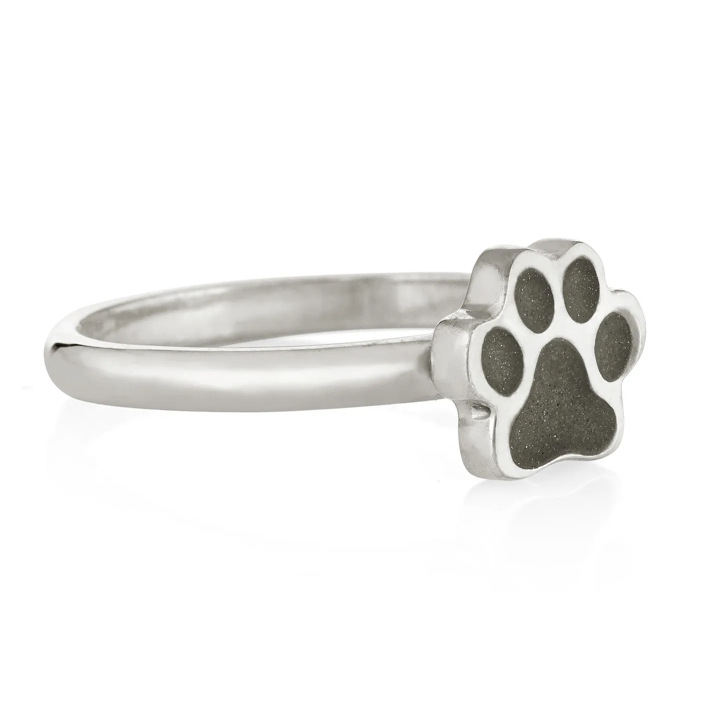 Paw Print Stacking Cremation Ring in Sterling Silver