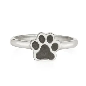 Paw Print Stacking Cremation Ring in Sterling Silver
