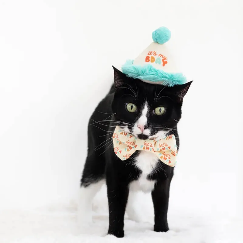 Pearhead Happy Purrday Hat and Bowtie Set